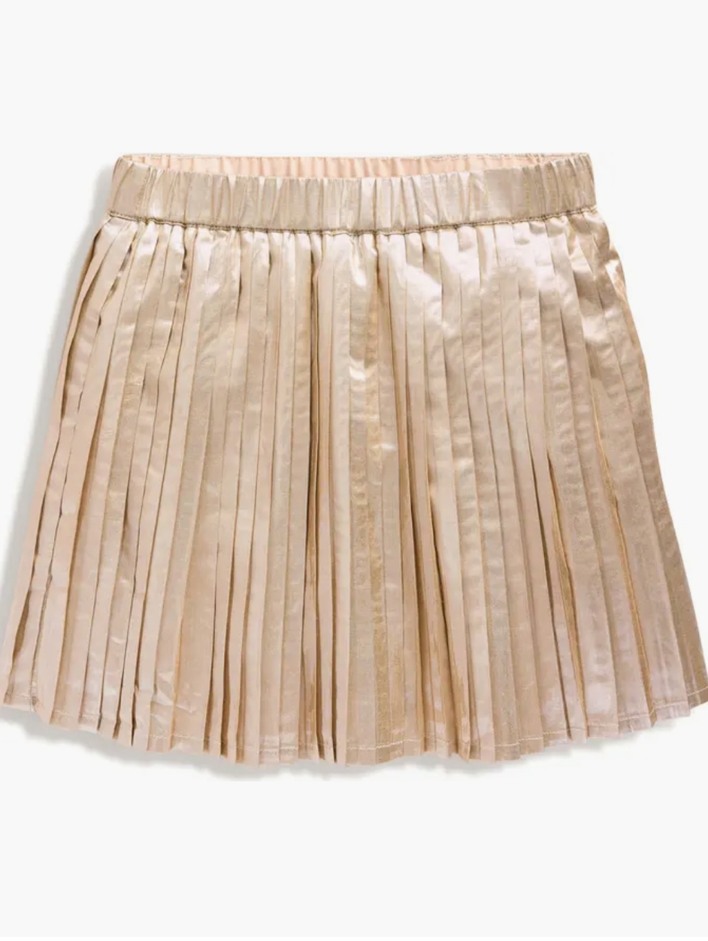 Mini Boden Metallic Pleated Miniskirt In Gold Size 6-7 Yrs